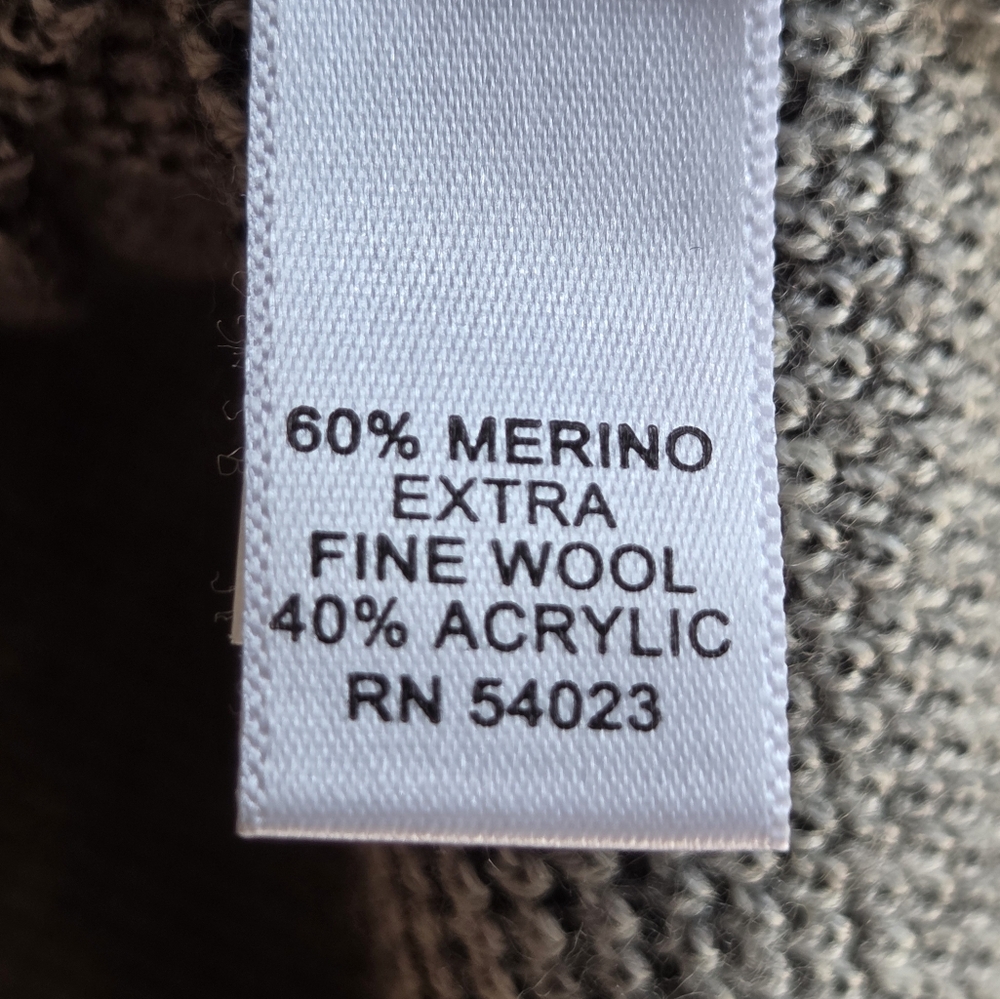 Banana Republic Merino Wool Sweater Blazer M Grey Black Trim Academia Preppy - Picture 9 of 10